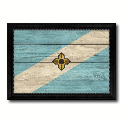 Madison City Wisconsin State Texture Flag Canvas Print Black Picture Frame