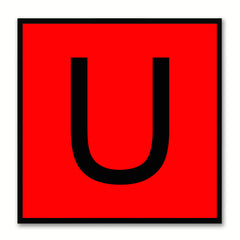 Alphabet U Red Canvas Print Black Frame Kids Bedroom Wall Décor Home Art