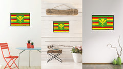 Kanaka Maoli City Hawaii State Flag Vintage Canvas Print with Black Picture Frame Home Decor Wall Art Collectible Decoration Artwork Gifts
