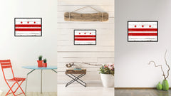 Washington DC Flag Vintage Canvas Print with Black Picture Frame Home Decor Wall Art Collectible Decoration Artwork Gifts
