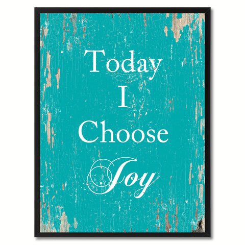 Today I Choose Joy Saying Canvas Print, Black Picture Frame Home Decor Wall Art Gifts