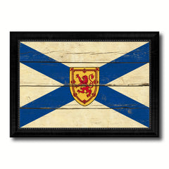 Nova Scotia Province City Canada Country Vintage Flag Canvas Print Black Picture Frame