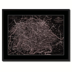 Southern Germany: Bavaria Wurttemberg Hesse Vintage Vivid Sepia Map Canvas Print, Picture Frames Home Decor Wall Art Decoration Gifts