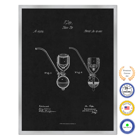 1870 Tobacco Pipe Old Patent Art Print on Canvas Custom Framed Vintage Home Decor Wall Decoration Great for Gifts