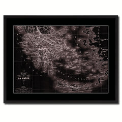 Greece Vintage Vivid Sepia Map Canvas Print, Picture Frames Home Decor Wall Art Decoration Gifts