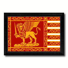 Republic of Venice City Italy Country Flag Canvas Print Black Picture Frame