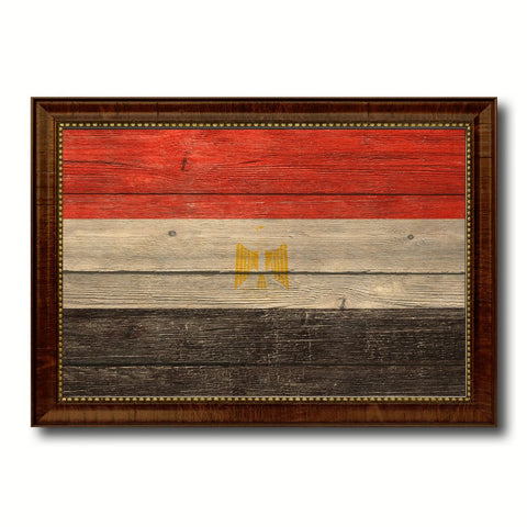 Egypt Country Flag Texture Canvas Print with Brown Custom Picture Frame Home Decor Gift Ideas Wall Art Decoration