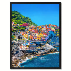 Cinque Terre Mediterranean Sea Italy Landscape Photo Canvas Print Pictures Frames Home Décor Wall Art Gifts