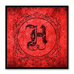 Alphabet H Red Canvas Print Black Frame Kids Bedroom Wall Décor Home Art