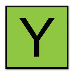 Alphabet Y Green Canvas Print Black Frame Kids Bedroom Wall Décor Home Art