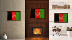 Afghanistan Country Flag Vintage Canvas Print with Brown Picture Frame Home Decor Gifts Wall Art Decoration Artwork