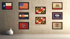 Maryland State Vintage Flag Canvas Print with Black Picture Frame Home Decor Man Cave Wall Art Collectible Decoration Artwork Gifts
