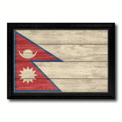 Nepal Country Flag Texture Canvas Print with Black Picture Frame Home Decor Wall Art Decoration Collection Gift Ideas