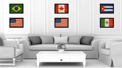 American Flag  Texture United States of America Canvas Print with Black Picture Frame Home Decor Wall Art Decoration Collection Gift Ideas