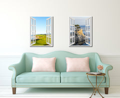 Halfmoon Bay California Golf Course Picture French Window Canvas Print with Frame Gifts Home Decor Wall Art Collection