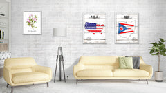 Ohio Flag Gifts Home Decor Wall Art Canvas Print with Custom Picture Frame