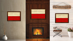 Poland & Polish Country Flag Vintage Canvas Print with Brown Picture Frame Home Decor Gifts Wall Art Decoration Artwork