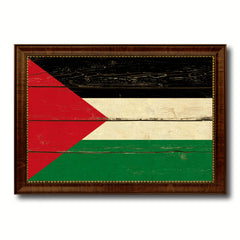 Paalestinian Country Flag Vintage Canvas Print with Brown Picture Frame Home Decor Gifts Wall Art Decoration Artwork