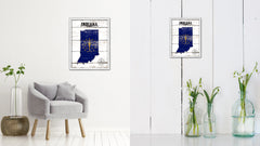 Indiana Flag Gifts Home Decor Wall Art Canvas Print with Custom Picture Frame