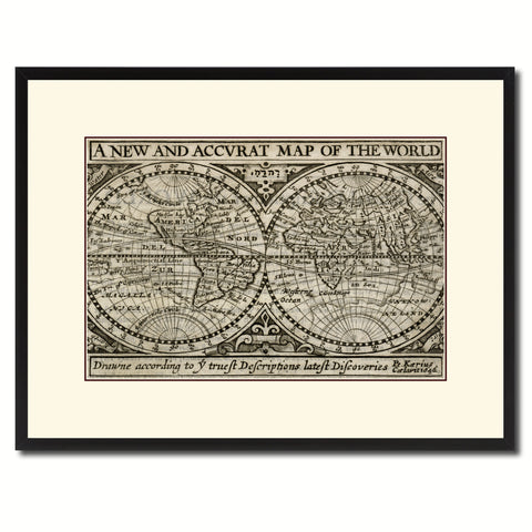 The World Vintage Antique Map Wall Art Home Decor Gift Ideas Canvas Print Custom Picture Frame
