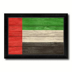 United Arab Emirates Country Flag Texture Canvas Print with Black Picture Frame Home Decor Wall Art Decoration Collection Gift Ideas