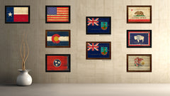 Montserrat Country Flag Vintage Canvas Print with Brown Picture Frame Home Decor Gifts Wall Art Decoration Artwork