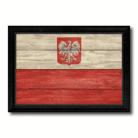 Poland Country Flag Texture Canvas Print with Black Picture Frame Home Decor Wall Art Decoration Collection Gift Ideas