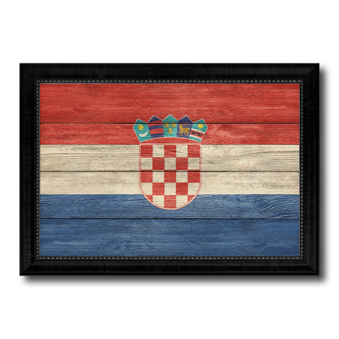 Croatia Country Flag Texture Canvas Print with Black Picture Frame Home Decor Wall Art Decoration Collection Gift Ideas