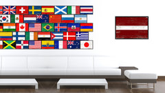Latvia Country National Flag Vintage Canvas Print with Picture Frame Home Decor Wall Art Collection Gift Ideas