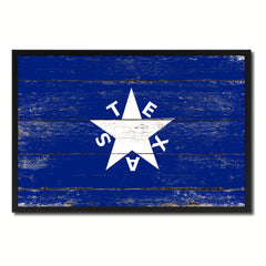 Texas History Lorenzo De Zavala Military Flag Vintage Canvas Print with Picture Frame Home Decor Man Cave Wall Art Collectible Decoration Artwork Gifts