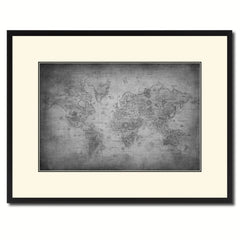 Ancient World Vintage B&W Map Canvas Print, Picture Frame Home Decor Wall Art Gift Ideas