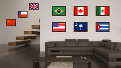 South Carolina State Flag Canvas Print with Custom Brown Picture Frame Home Decor Wall Art Decoration Gifts