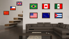 Alaska State Flag Canvas Print with Custom Brown Picture Frame Home Decor Wall Art Decoration Gifts