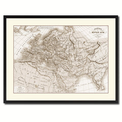 Europe In The Middle Ages Crusades Vintage Sepia Map Canvas Print, Picture Frame Gifts Home Decor Wall Art Decoration