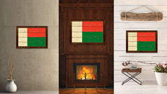 Madagascar Country Flag Vintage Canvas Print with Brown Picture Frame Home Decor Gifts Wall Art Decoration Artwork