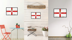 North Irish Ulster City Northern Ireland Country Flag Vintage Canvas Print with Black Picture Frame Home Decor Wall Art Collectible Decoration Artwork Gifts
