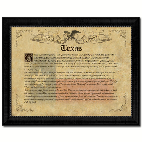 Texas State Flag Shabby Chic Gifts Home Decor Wall Art Canvas Print, White Wash Wood Frame