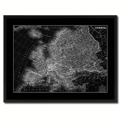 Europe Vintage Monochrome Map Canvas Print, Gifts Picture Frames Home Decor Wall Art