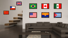 Arizona State Flag Canvas Print with Custom Brown Picture Frame Home Decor Wall Art Decoration Gifts