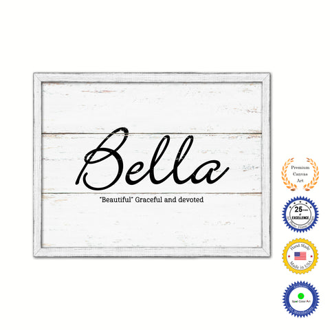 Aria Name Plate White Wash Wood Frame Canvas Print Boutique Cottage Decor Shabby Chic