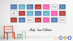 Ava Name Plate White Wash Wood Frame Canvas Print Boutique Cottage Decor Shabby Chic