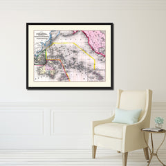 Oceania Vintage Antique Map Wall Art Home Decor Gift Ideas Canvas Print Custom Picture Frame