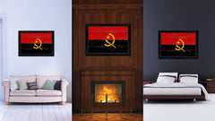 Angola Country Flag Vintage Canvas Print with Black Picture Frame Home Decor Gifts Wall Art Decoration Artwork