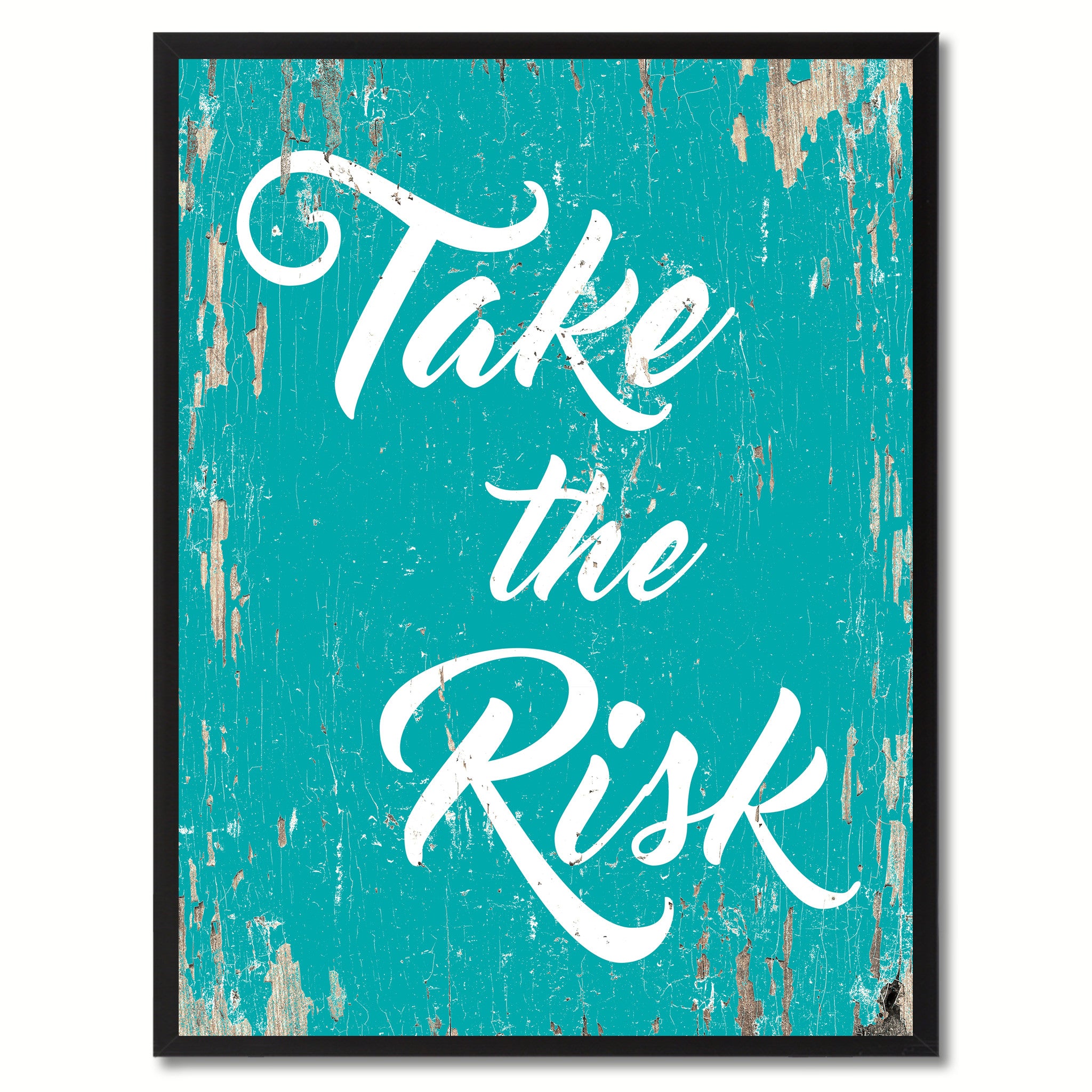 Take The Risk Saying Canvas Print, Black Picture Frame Home Decor Wall Art Gifts