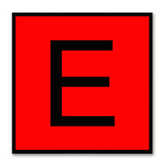 Alphabet E Red Canvas Print Black Frame Kids Bedroom Wall Décor Home Art