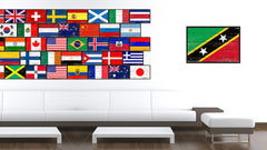 Saint Kitts and Nevis Country National Flag Vintage Canvas Print with Picture Frame Home Decor Wall Art Collection Gift Ideas