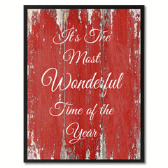 It's the most wonderful time of the year Inspirational Quote Saying Gift Ideas Home Décor Wall Art