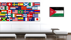 Jordan Country National Flag Vintage Canvas Print with Picture Frame Home Decor Wall Art Collection Gift Ideas