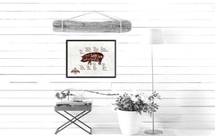 Pork Meat Pig Cuts Butchers Chart Canvas Print Picture Frame Home Decor Wall Art Gifts