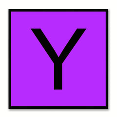 Alphabet Y Purple Canvas Print Black Frame Kids Bedroom Wall Décor Home Art